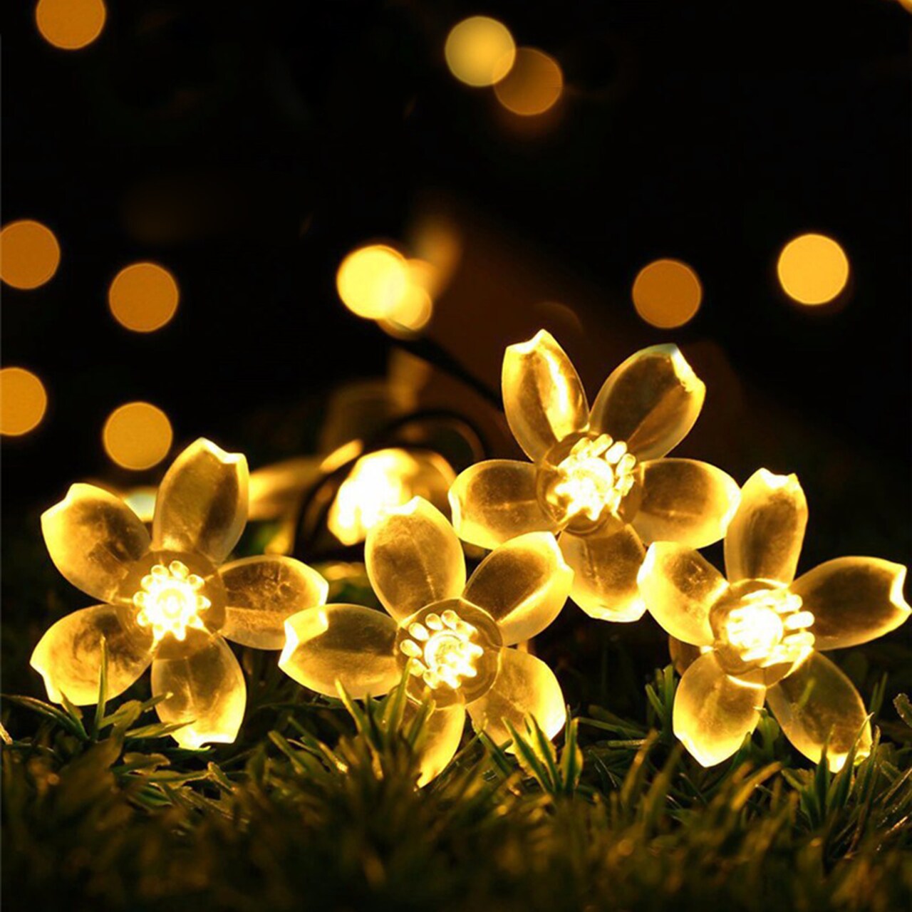 Perfect Holiday 20 LED 5MM Lights With Cherry Blossom Flowers